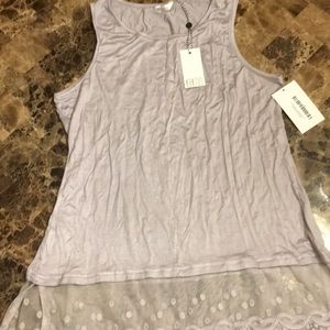 Grey lace trim tunic